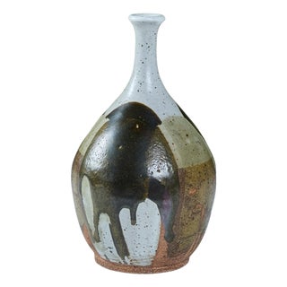 Stoneware Drip Glaze Vase For Sale
