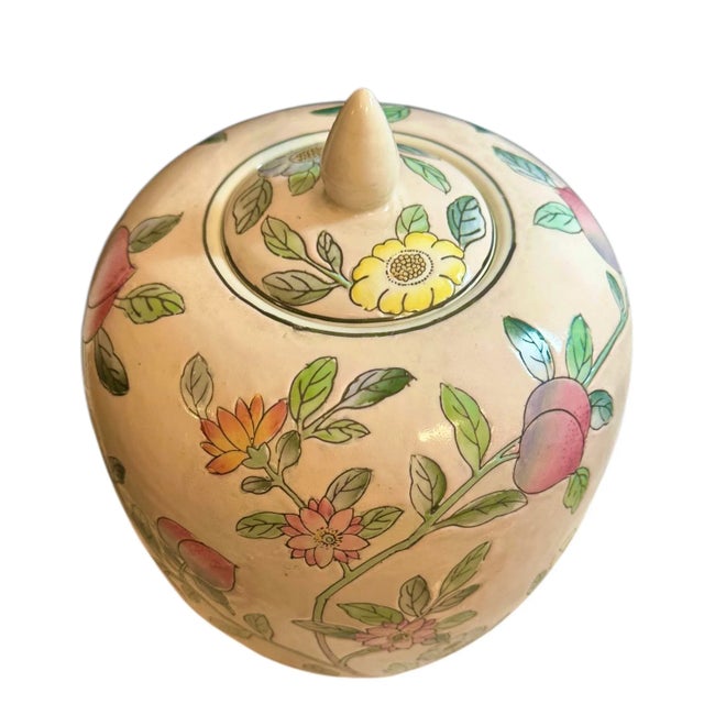 Mid-Century Modern Vintage Chinoiserie Lidded Ginger Jar For Sale - Image 3 of 12