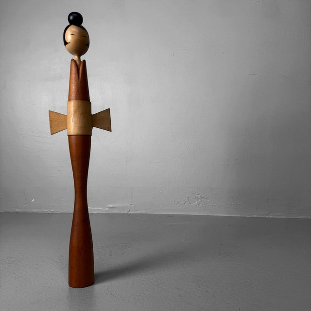 Wood Vintage Japanese Kokeshi by Shōzan Shidō, 1970s For Sale - Image 7 of 10