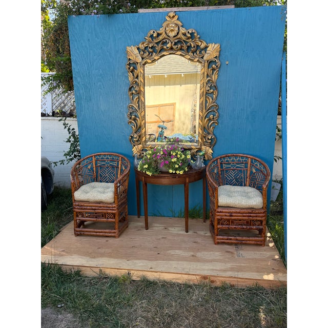 1970s Rare Set of 4 Banboo Chairs For Sale - Image 11 of 12