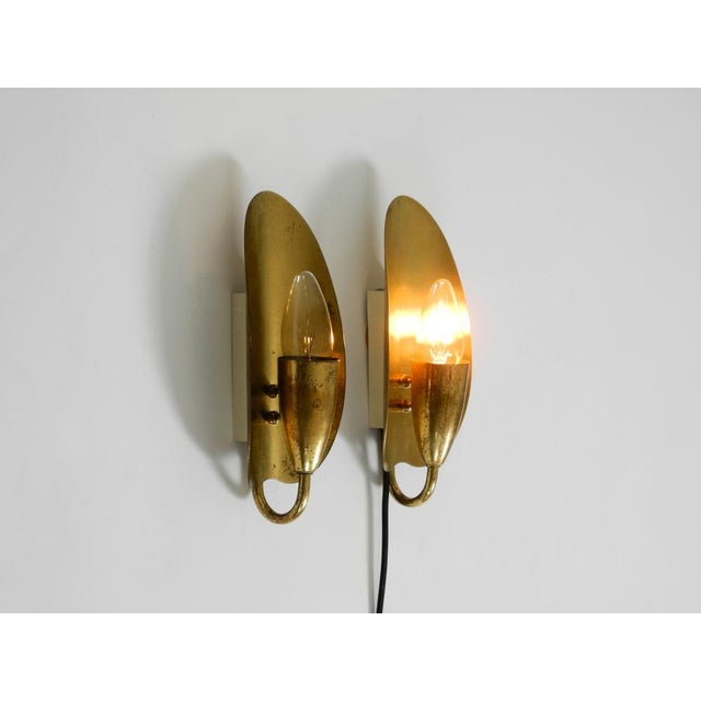 Mid-Century Modern Brass Wall Lamps, 1950s, Set of 2 For Sale - Image 6 of 18