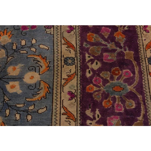 1980s Shabby Chic Vintage Distressed Gray/Purple Wool Rug - 9′6″ × 12′2″ For Sale - Image 4 of 8