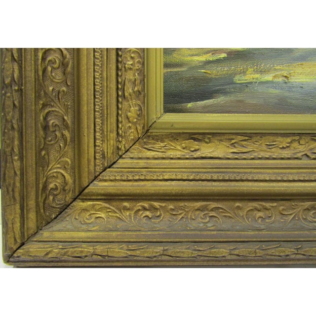 1960s Artist Doug Moulson Landscape Impressionist Oil Painting Churchyard For Sale - Image 5 of 6