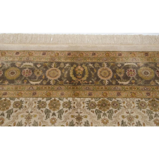 :: Diamond shaped lattice oriented paneled floral bouquets, wrapped by a Herati main border. Colors and shades include:...