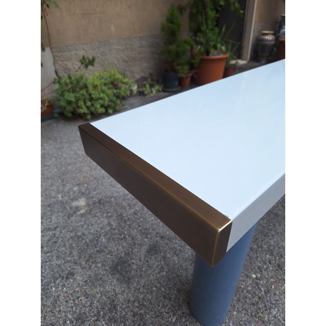 Console in White Lacquer with Cylindrical Plastic Legs by Tresoldi Salvati, 1980s For Sale - Image 6 of 9