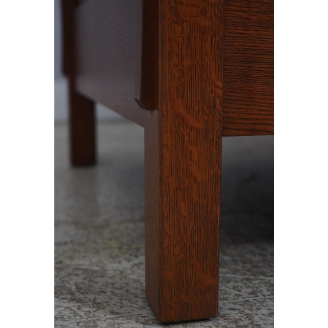 Stickley Mission Oak Arts & Crafts Tulip Upholstery Sofa For Sale - Image 9 of 18
