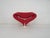 Mid-century lounge chair designed by Pierre Paulin for Artifort, model Ribbon. Re-upholstered in red fabric. with white...