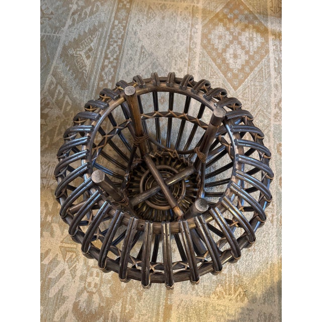 1970s Sculptural Organic Modern Rattan Ottoman, Mid-Century Era For Sale In Raleigh - Image 6 of 9