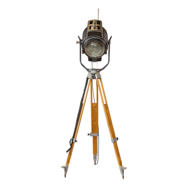 Vintage Movie Spotlight on Surveying Tripod Floor Lamp by Arri Arnold & Richter, 1950s For Sale