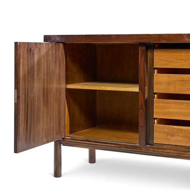 Wood Mid 20th Century Robsjohn Gibbings for Widdicomb Walnut Credenza For Sale - Image 7 of 10