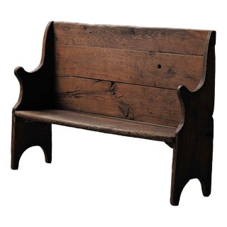 Antique French Primitive Farm Bench, 1800s For Sale