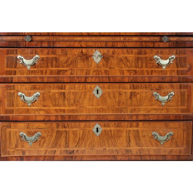 Brown George I Style Burl Walnut Bachelor's Chest For Sale - Image 8 of 14