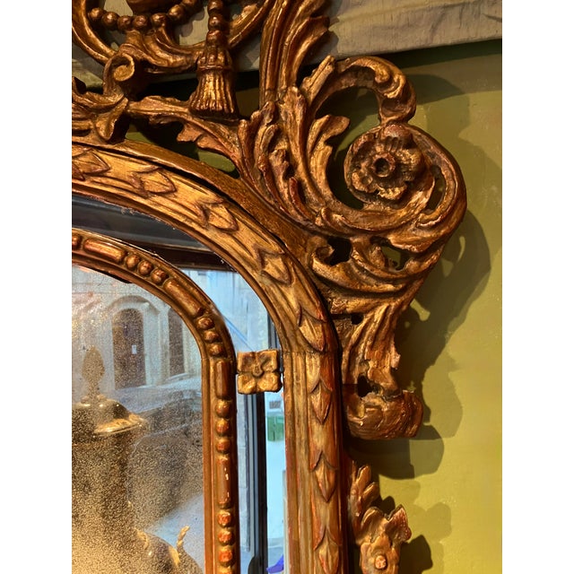 Large 19th Century French Giltwood Marriage Mirror Antique Overmantel Mirror with Original Mercury Foxed Glass For Sale - Image 9 of 13