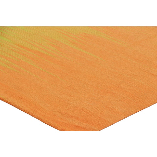 Rug & Kilim’s Contemporary Kilim in Yellow & Orange Stripes & Geometric Patterns For Sale In New York - Image 6 of 7