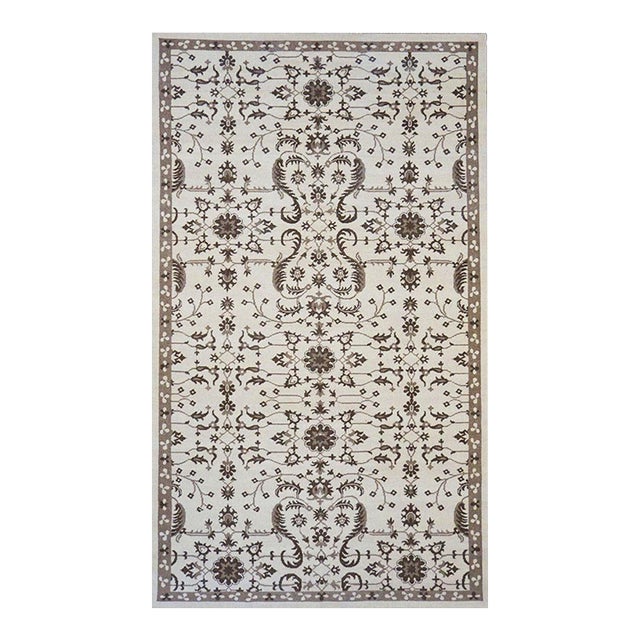 Afghan Wool Sultanabad Masters 6X10 Ivory and Brown Area Handmade Area Rug #1143397 For Sale