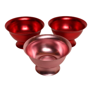Set of Three Mid-Century Modern Red and Pink Anodized Aluminum Sherbets / Bowls