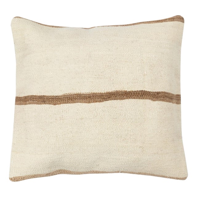 20"x20" Handwoven Kilim Cushion Cover. Accent Pillow. Hemp Throw Pillow Cover For Sale
