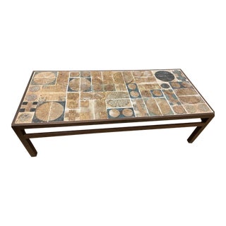 1960s Danish MCM Ceramic Tile Coffee Table Attributed to Tue Poulsen For Sale
