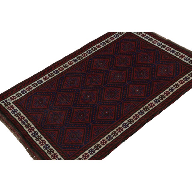 Hand knotted in wool and goat hair, this 4x6 Baluch rug represents a new line of tribal carpets in the Modern Classics...