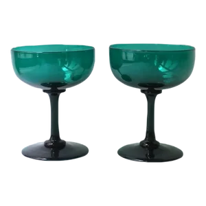 Emerald Green Champagne Glasses Coupes