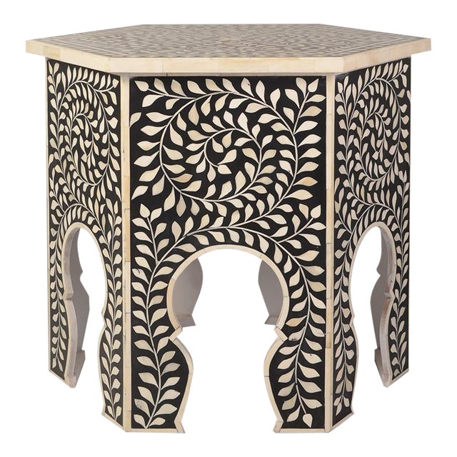 Imperial Beauty Moroccan Accent Table in Black/White Chairish