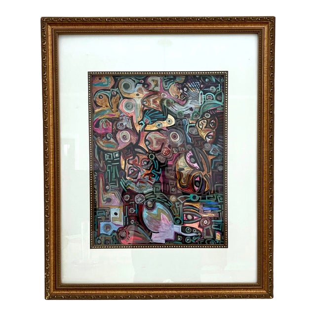 Contemporary Abstract Painting with Frame For Sale