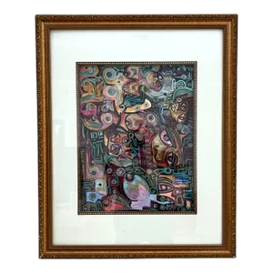 Contemporary Abstract Painting with Frame