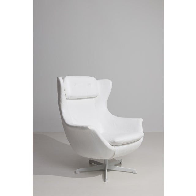 20th Century Czech Kelo Swivel Armchair White Cream For Sale - Image 15 of 15