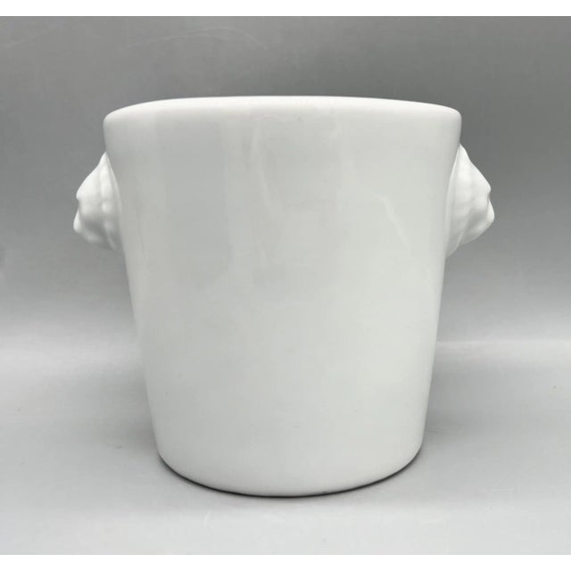 Late 20th Century 20th Century French Limoges White Porcelain Cachepot With Lion Heads For Sale - Image 5 of 9