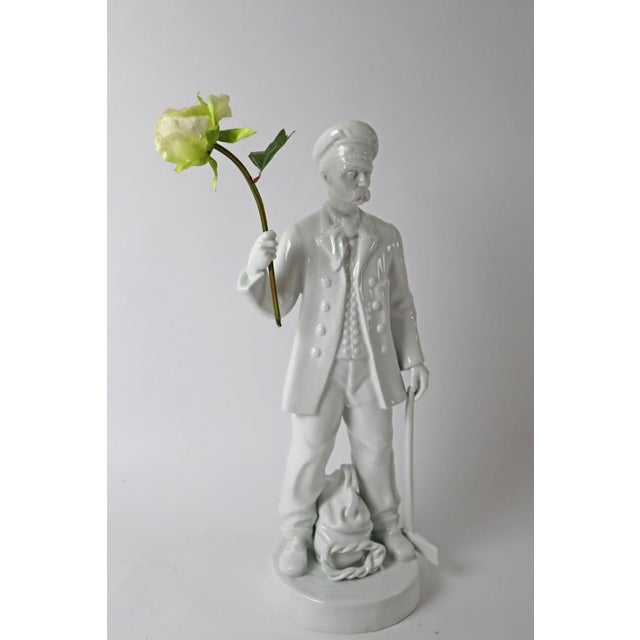 White Porcelain Statue of a Revolutionary with a Device for a Flag or Flower, 1950s For Sale - Image 15 of 18
