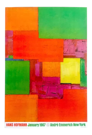 Hans Hofmann Vintage 1967 Abstract Expressionist Lithograph Print Exhibition Poster