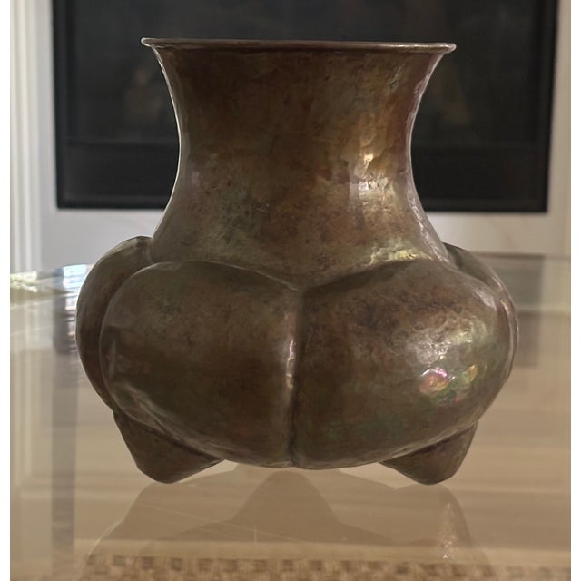 Mid-20th Century Mexican Hammered Copper Gourd Vessel / Vase For Sale - Image 17 of 18
