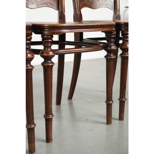 Antique Late 18th Century Art Nouveau Style Bentwood Bistro Chairs, Set of 4 For Sale - Image 12 of 14