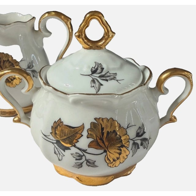 Mid 20th Century Porcelain Coffee Service Gold Rim Bareuther Waldsassen Bavaria-Germany 24k Gold - 15 pcs For Sale In Palm Springs - Image 6 of 12