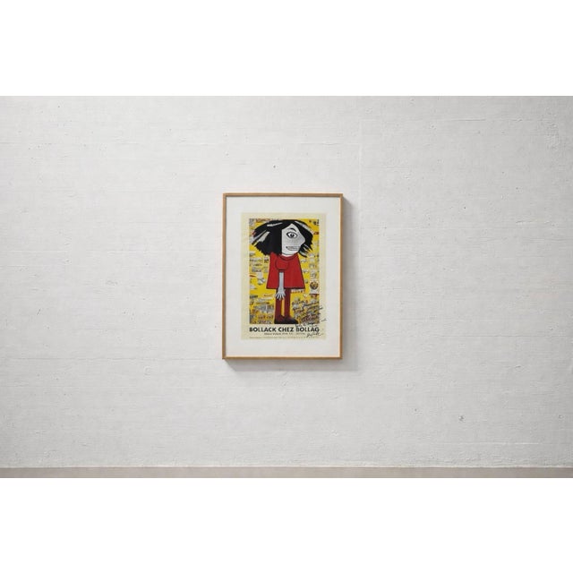 Rare original exhibition poster by the artist céleste bollack, created for the exhibition "bollack chez bollag" at the...