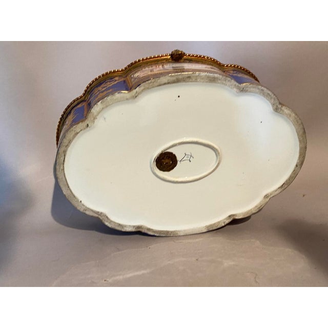 19thC Sevres Rococo Blue Porcelain Gallant Box - 1 For Sale - Image 14 of 16