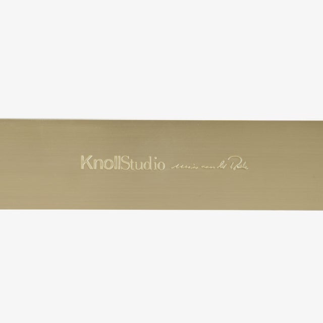 Brno Flat-Bar Chairs in Crème Velvet, Brushed Brass For Sale - Image 9 of 10