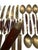 Bauhaus 1980s Lord Nelson Marco Polo Bronze and Rosewood Flatware - 50 pcs For Sale - Image 3 of 12