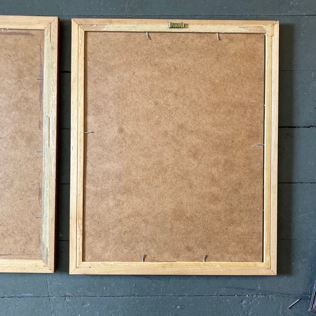 1970s 2 Original Abstract Paintings / Pastels- Set of Two For Sale - Image 4 of 5