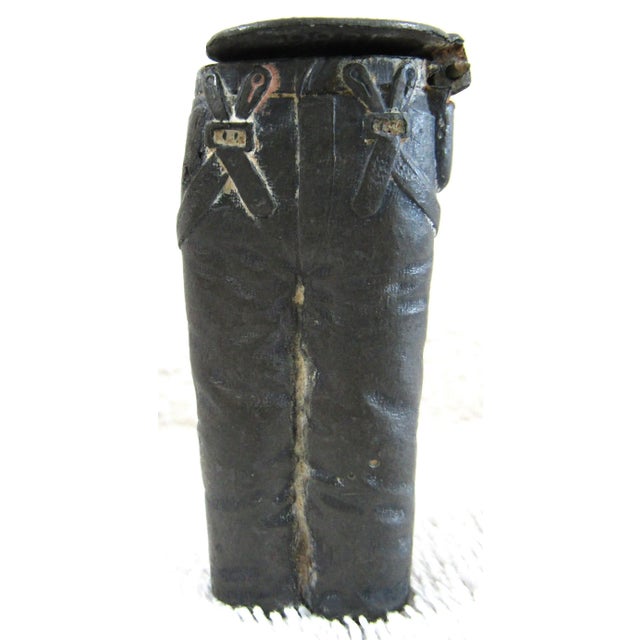 Antique 1886 Sculptural Pewter Work Pants Match Safe For Sale In Miami - Image 6 of 11