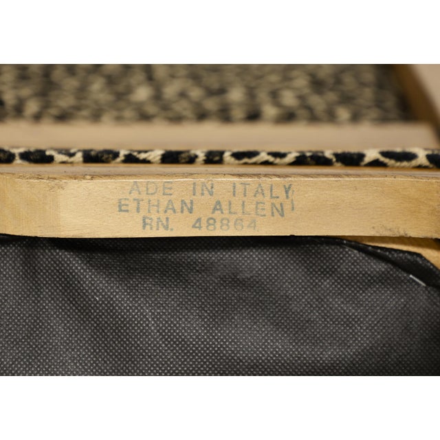 Ethan Allen French Country Louis XV Style Walnut Leopard Print Fauteuils Open-Arm Armchair For Sale - Image 10 of 11