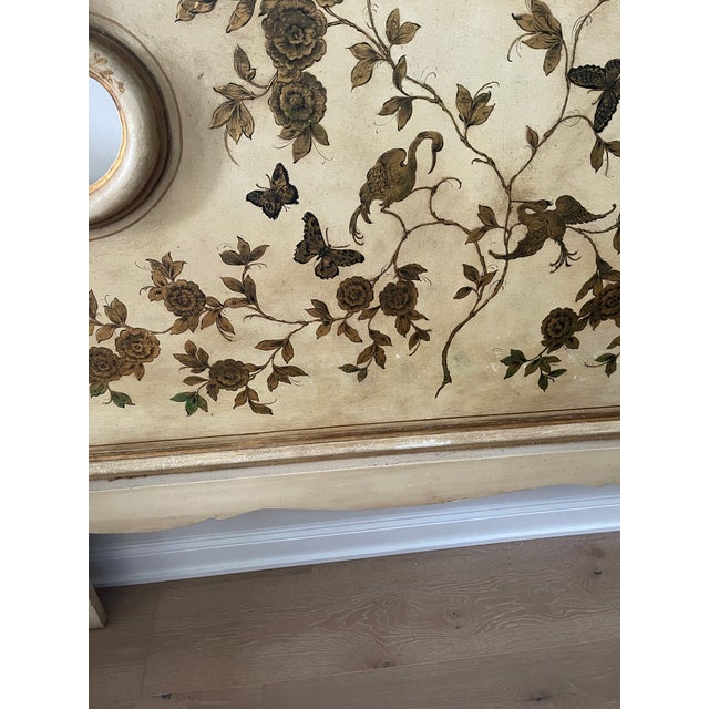 1950s Vintage Hand Painted Wood Italian King or Queen Size Headboard For Sale - Image 9 of 18