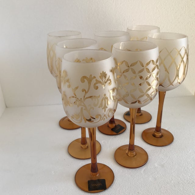Mikasa Amber Stemware Set of 7 Chairish