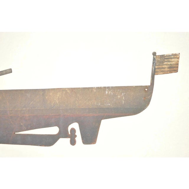 Early 20th Century Battleship Painted Steel Weathervane For Sale - Image 4 of 12
