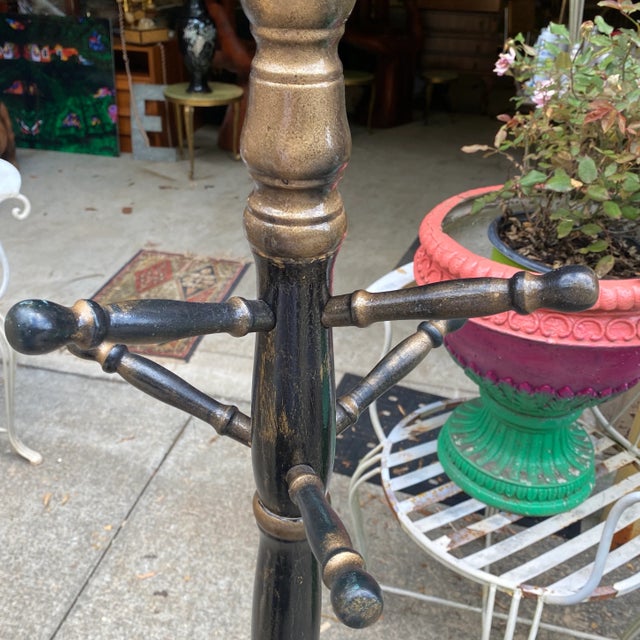 Wood 1970s Ebonized Wooden Coat Rack For Sale - Image 7 of 9