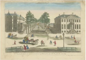 Basset, Optical View of the Hague Petit Voorhout Promenade, 1770, Print