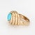 Mid 20th Century Mid 20th Century Turquoise Swirl Ring Size 9 Estate 14k Rose Gold Cocktail Fine Jewelry For Sale - Image 5 of 7