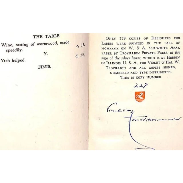 "Delightes for Ladies" 1939 Trovillion, Violet and Hal W. (Signed) For Sale - Image 4 of 11