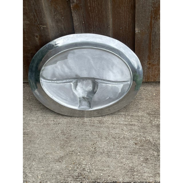 1990s Cast Aluminum Longhorn Bull Serving Platter For Sale - Image 5 of 5