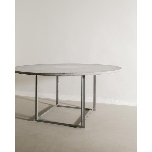 Rare "PK54" dining table in steel and cippollini marble by Poul Kjærholm produced by E. Kold Christensen Denmark, 1960s In...